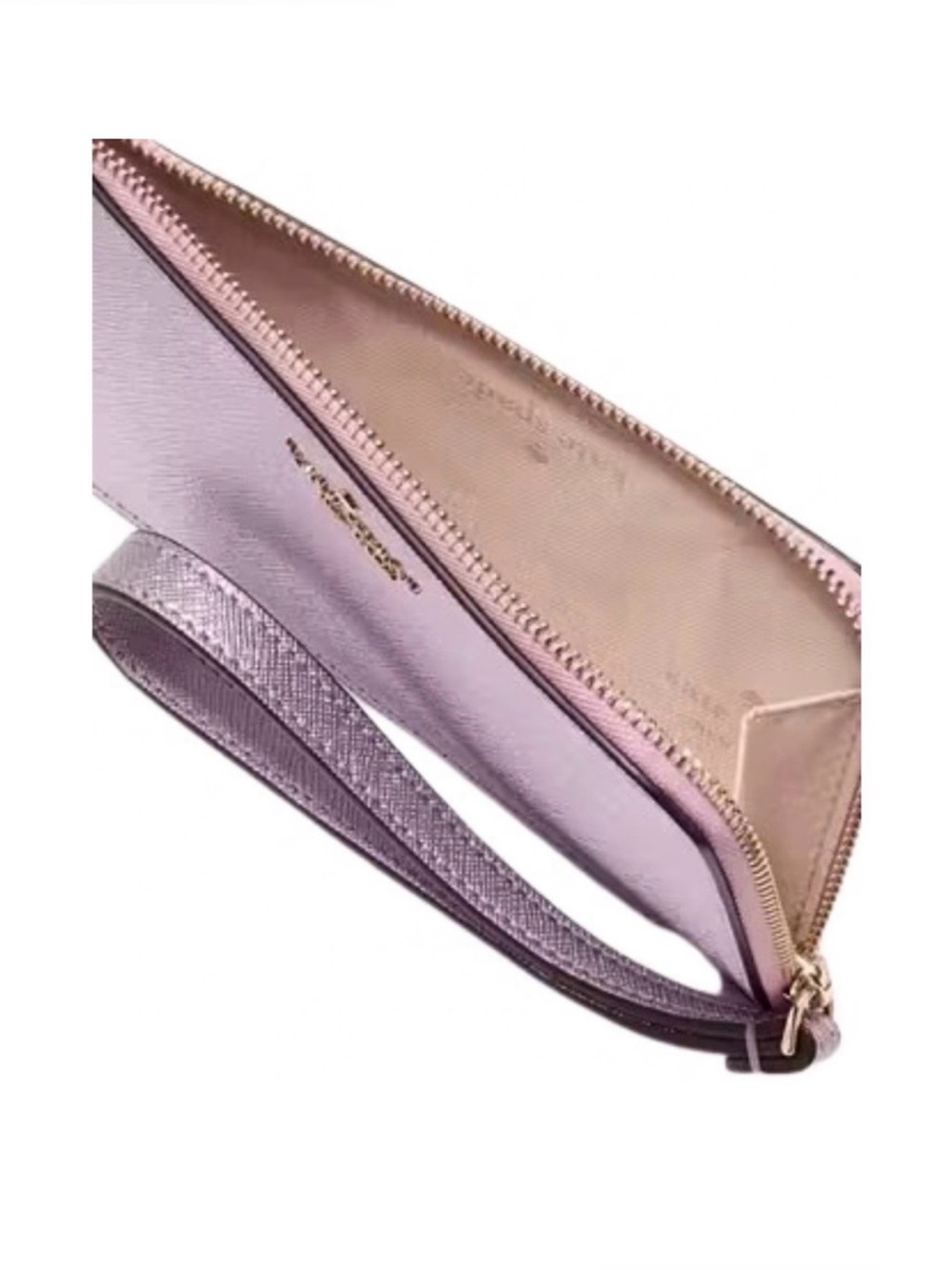 kate spade Lucy Small Lzip Wristlet with Strap NWT “Quartz Pink” (lavender) - Picture 4 of 6